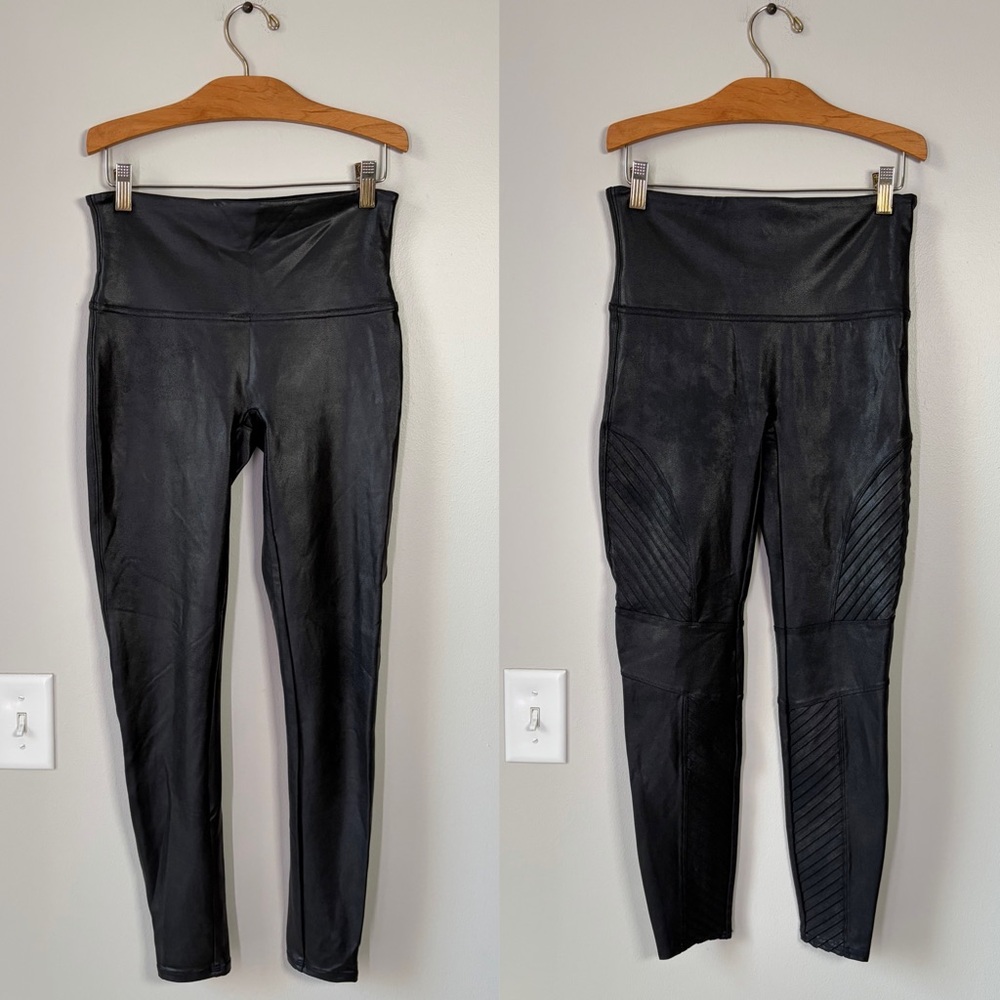 SPANX Faux Leather Size Large Legging Duo